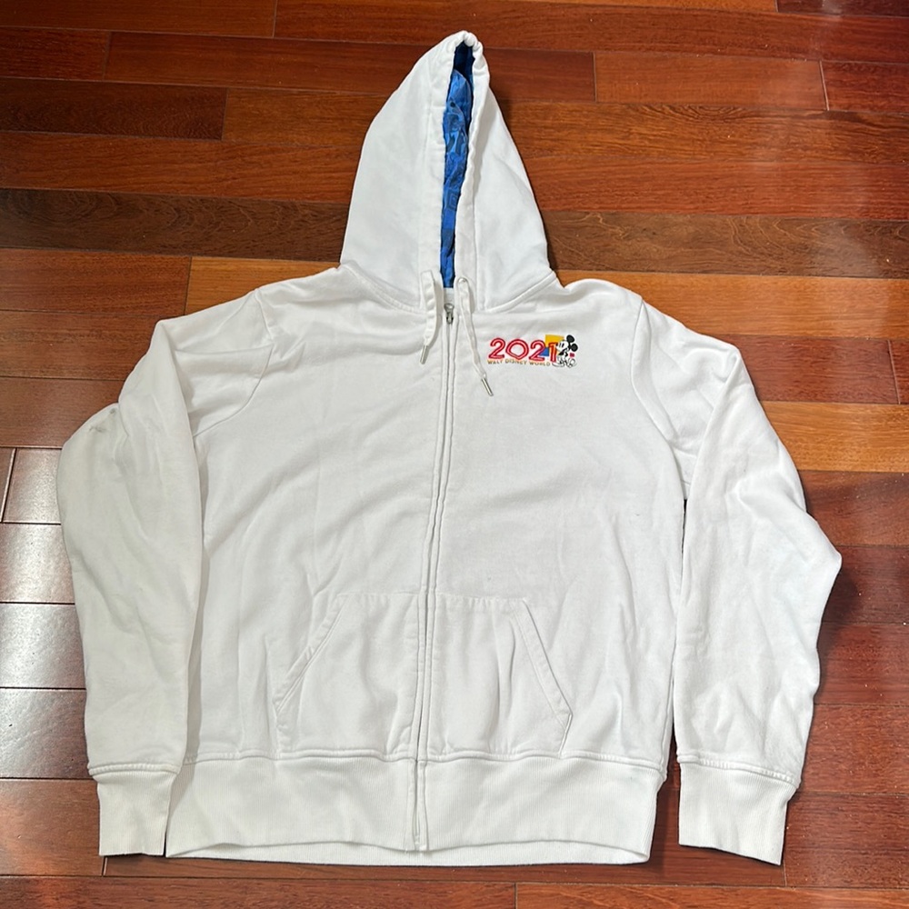 Authentic Disney 2021 hooded zipper sweatshirt. Size L.